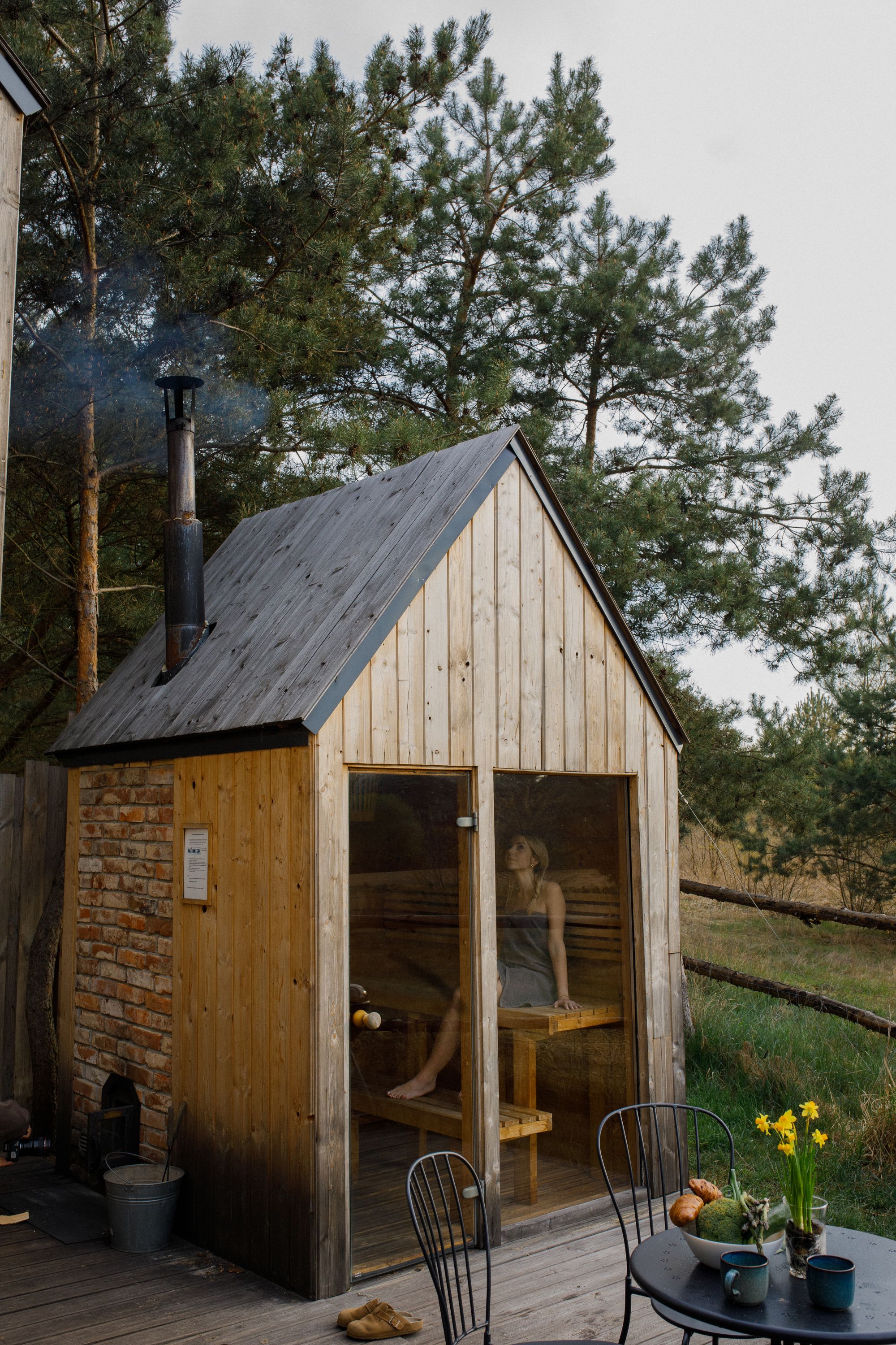 Sauna przy domku nad jeziorem